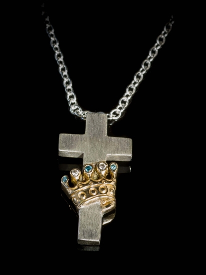 Silver and gold with diamonds